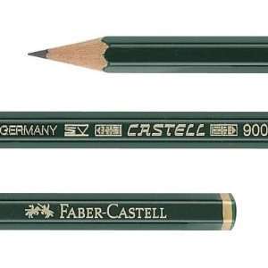  Faber Castell 9000 4B Pencil, Sharpened. No Eraser. 12 