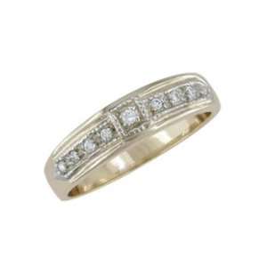  Gabirelle   size 6.00 14K Gold Bead Setting Diamond Ring Jewelry