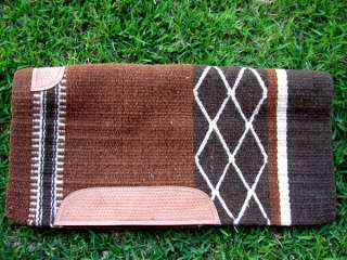 WOOL WESTERN SHOW TRAIL SADDLE BLANKET PAD RODEO BROWN  