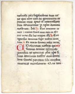 MEDIEVAL BOOK OF HOURS LEAF ITALY c.1460 ILLUMINATED MANUSCRIPT  large 
