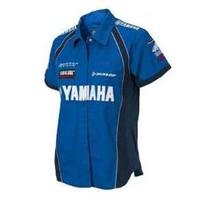 Yamaha OEM Womens Race Pit Shirt. Embroidery. Logos. Royal Blue. CRW 
