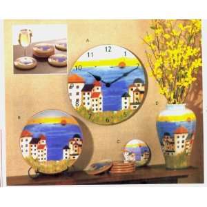   Design Wall Clock, Display Plate & Vase Set