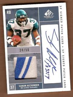 Shaun Alexander 2003 SP Game Used Auto Patch Seahawks  