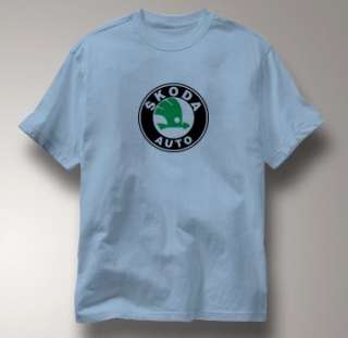 Skoda Vintage Logo BLUE Car Auto T Shirt XL  