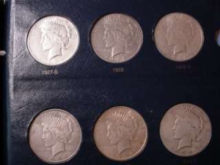 COMPLETE SET OF SILVER PEACE DOLLARS 1921 1935  