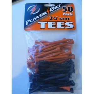  PowerBilt 2 3/4 Golf Tees 50 pack Orange Black NEW 