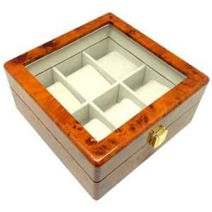 New Design Heiden Premier Burlwood Watch Box 