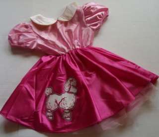  PINK POODLE SKIRT DRESS Halloween COSTUME GIRL SMALL BARBIE  