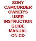 sony handycam dcm m1 camcorder user owners instruction guide manual on 