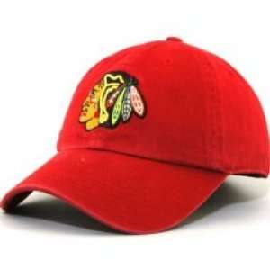 com Mens Chicago Blackhawks Red Basic Logo Unstructured Flex Fit Hat 