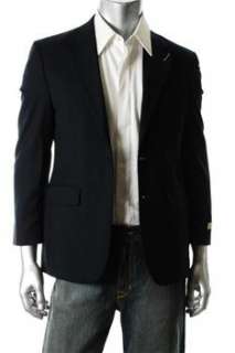 MICHAEL Michael Kors Mens Suit Jacket Blue Wool 38R  