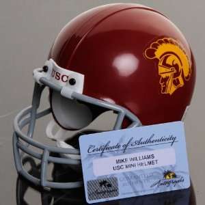  NCAA Riddell USC Trojans #1 Mike Williams Autographed Mini 