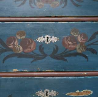 Antique Blue Painted Swedish Chest of Drawers/Dresser  