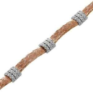 14K Rose Gold Diamond Bracelet   1.70 Ct.: Jewelry
