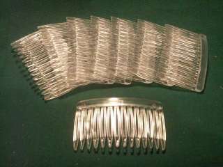 12 Clear Plastic Hair combs for veils halos crafts  