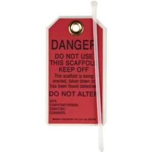   Reusable Dura Tag, Black On Red Color Scaffolding Tags (Pack Of 10