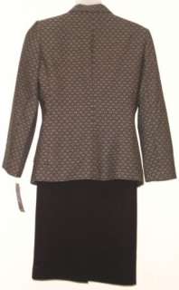 LE SUIT Black/Taupe Skirt/Jacket Suit   Size 16   NEW/NWT  