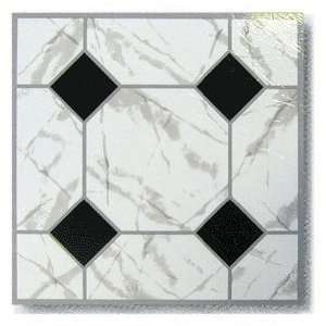   Stick On Tiles With 4 Large Black Diamonds Self Adhesive Flooring