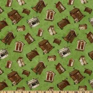  44 Wide Home Away From Home Sheds Green/Brown Fabric By 