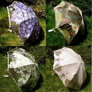 Ladys Lace Parasol Double Folding Anti Uv Sun Umbrella  