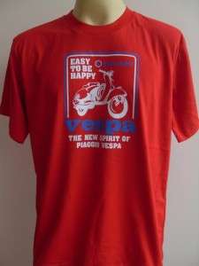 Scooter Vespa Men T Shirt Tank Red Vest L #VP011  