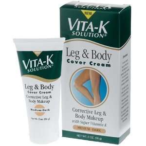 Vita K Solution Leg & Body Cover Cream, Medium Dark, 2 Ounce Tubes 