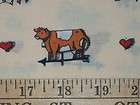 Weathervanes Country Farm Barn Rooster Cow Horse Susan Winget Fabric 