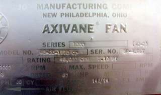 76hp Axivane Fan 45,000cfm@5.1 live Variable Pitch 48  