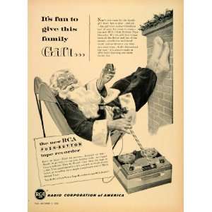  1953 Ad RCA Push Button Tape Recorder Sound Tape Santa 