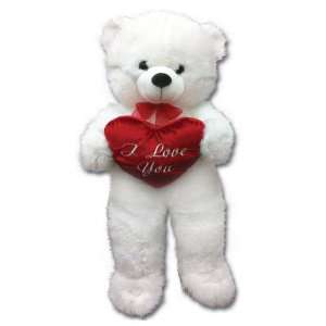  Large 30 Valentine I Love You White Teddy Bear Plush 