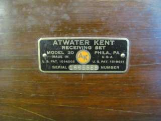   ATWATER KENT MODEL 30 TUBE RADIO 1927 BATTERY SET RECEIVER PARTS