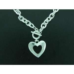  Center Cut Out Tiffany Themed Heart Necklace Case Pack 6 