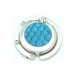  Foldable Turquoise Reptile Purse Hanger Compact Mirror 