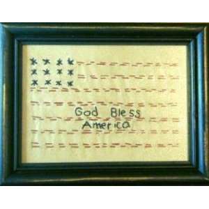  God Bless America Flag Framed Sampler