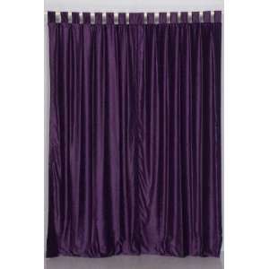  Purple   Tab Top Velvet Curtain / Drape / Panel 43 X 84 