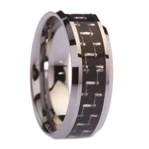  8 mm Mens Tungsten Carbide Rings Wedding Bands with Black 