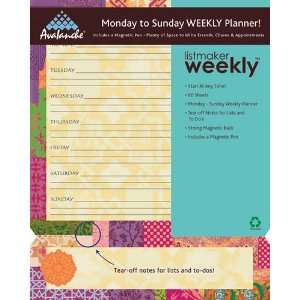   Listmaker Weekly Undated Magnetic Mount Wall Calendar