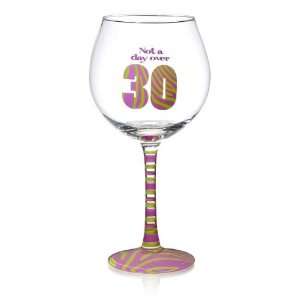   Day Over 30 Wine Glass   30th Birthday Wine Glass